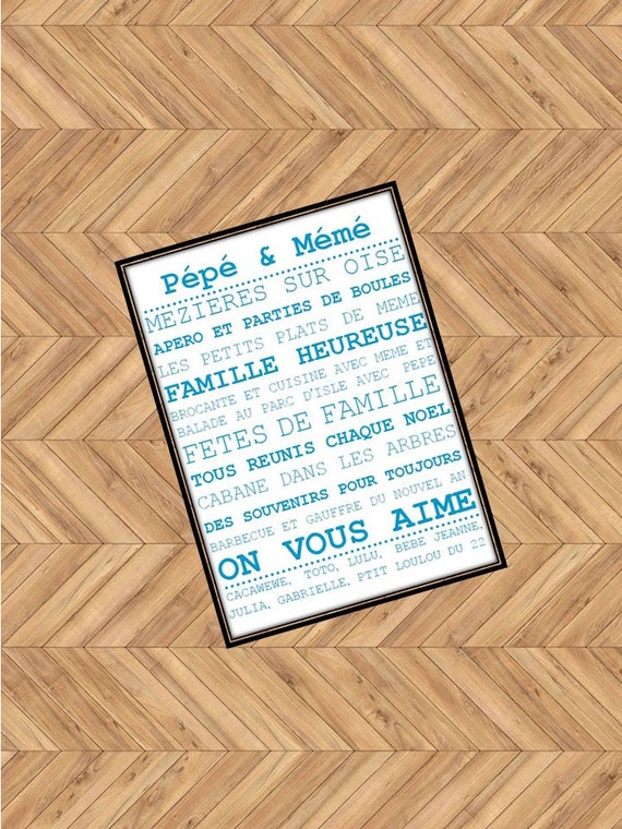Affiche Personnalisee Idee De Cadeau Amour Famille Souvenir Etsy
