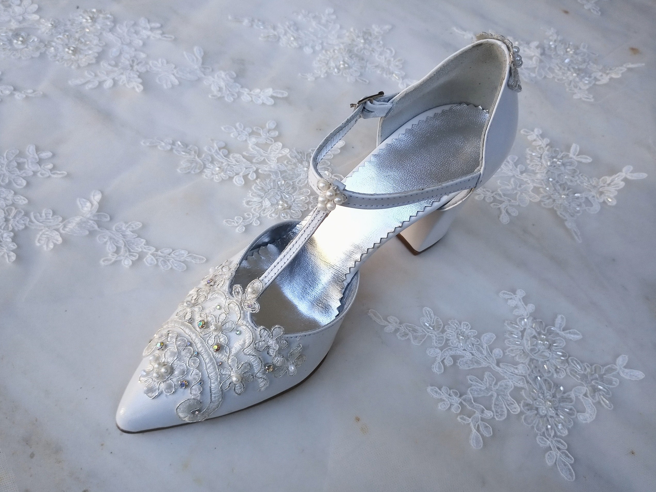 white pumps bridal
