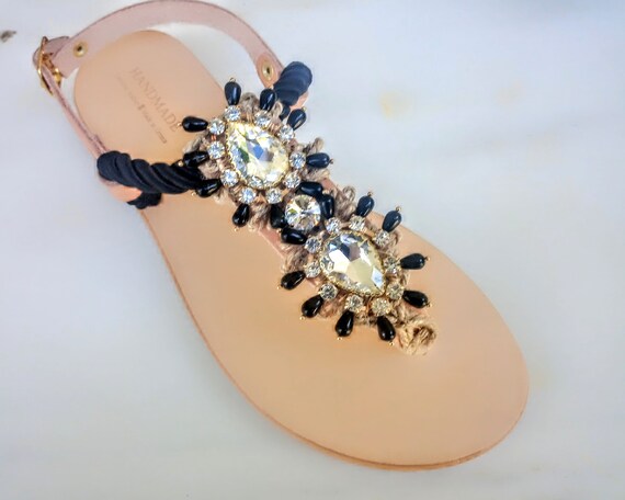 Jeweled sandals for wedding cheap