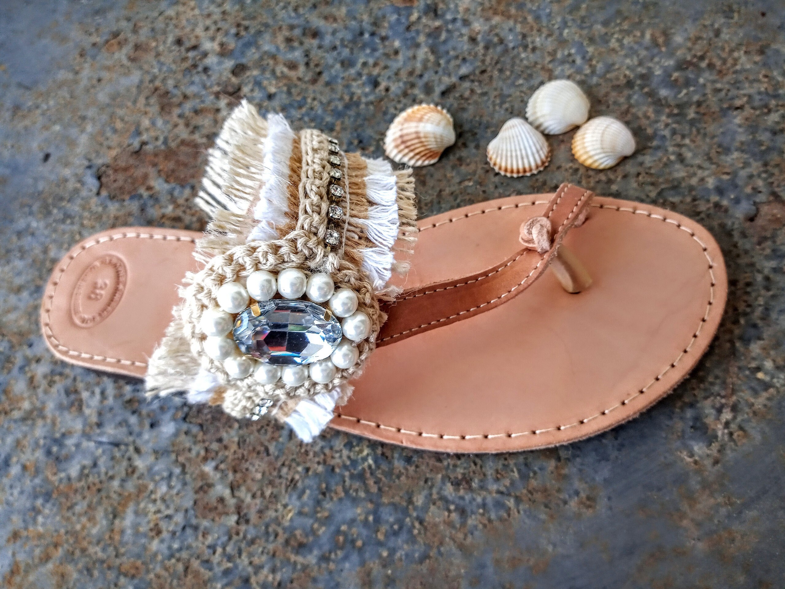 bridal sandals flat ivory
