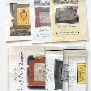 Notforgotten Farm Counted Cross Stitch Patterns (V): Sampler Lot of 6 (Box L)