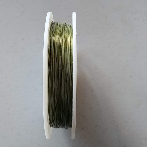 Artistic Wire Permanently Colored Wire New Spool of 1/4# Approx 498 ft/151 mtrs Olive AW1-28-26-1/4# Made in USA .013"/.32mm 28 Gauge