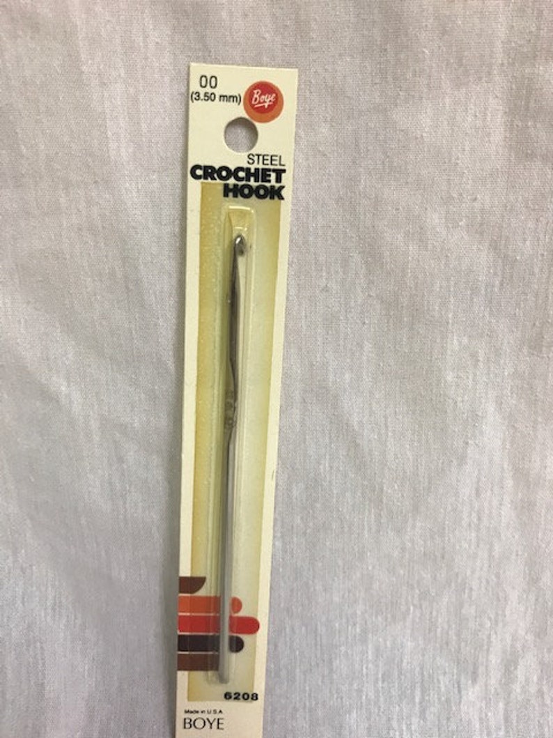 Boye Steel Crochet Hook #6208 New Old Stock Size 00 5 Long 3.50mm