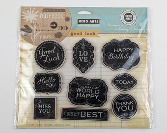 New Hero Arts Good Luck AC034 Stamps Adventures in Cardmaking and Journaling Stamp Your Story Set of 9 Stamps 2013