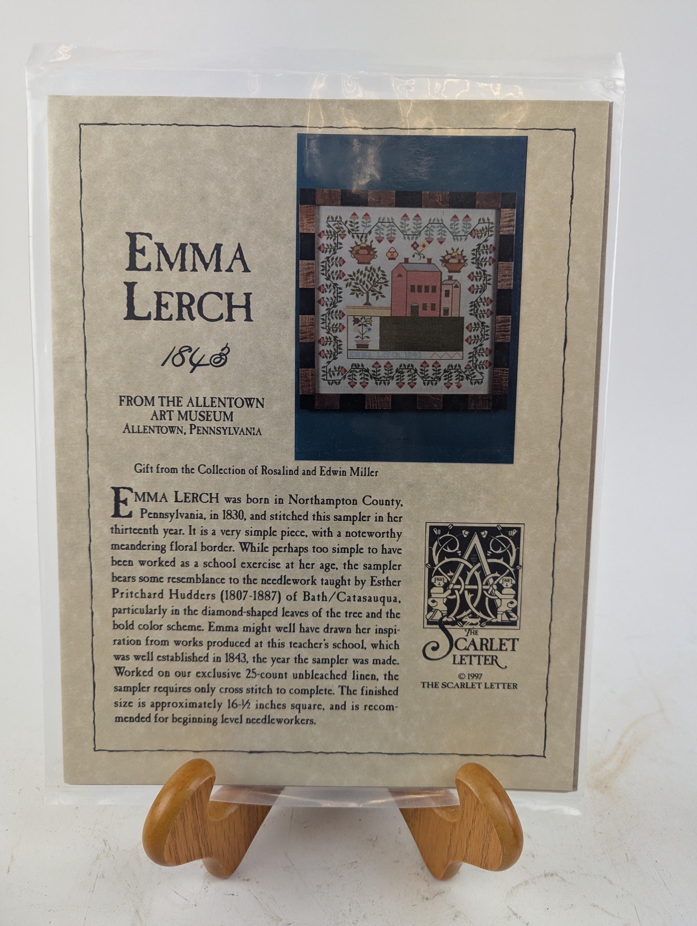 The Scarlet Letter Cross Stitch Pattern Emma Lerch 1843 From the ...