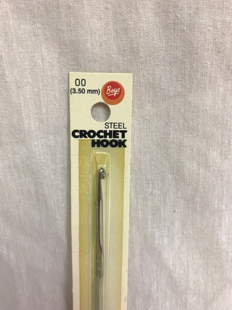 Boye Steel Crochet Hook #6208 New Old Stock Size 00 5 Long 3.50mm