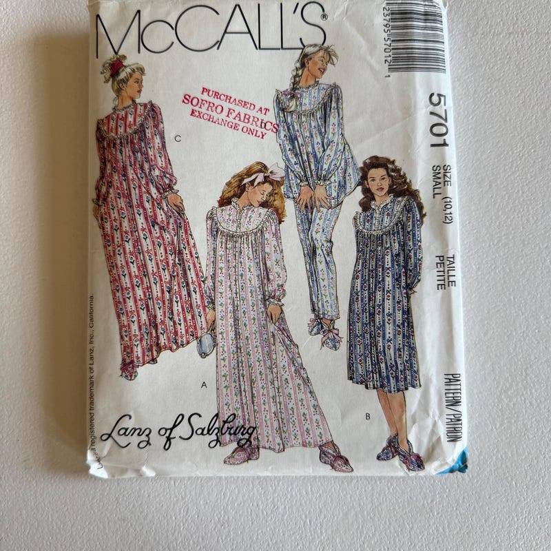 Mccall's Robe Pattern Lanz Salzburg Pajamas - Etsy