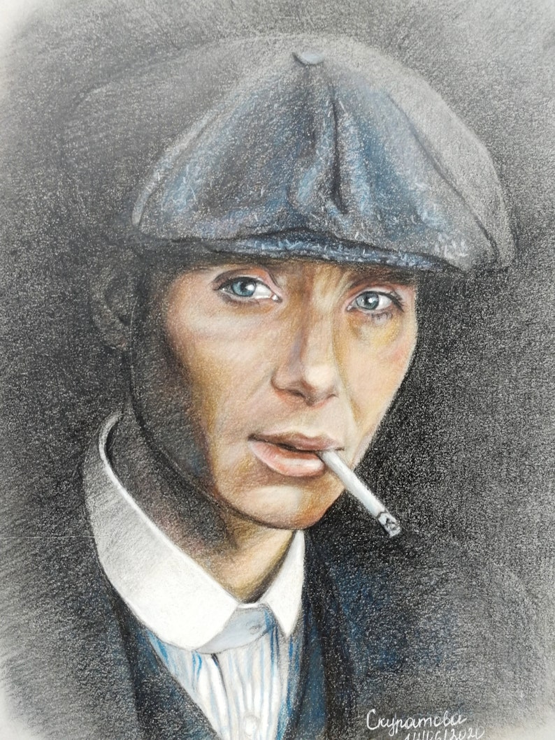 Peaky Blinders hand drawn portrait Thomas Shelby original | Etsy