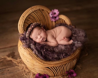 Handcrafted Natural Rattan Chair for Kids Sitters Newborn