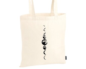 Tote Bag Cotton Bag Cloth Bag Jute Bag Tote Bag Bag Cotton Minimalist Lineart | "moon phases"