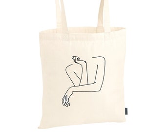 Tote Bag Cotton Bag Cloth Bag Jute Bag Tote Bag Bag Cotton Minimalist Lineart | "woman thinker"