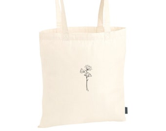 Tote Bag Cotton Bag Cloth Bag Jute Bag Tote Bag Bag Cotton Minimalist Lineart | "poppy"