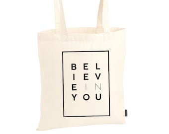 Tote Bag Cotton Bag Cloth Bag Jute Bag Tote Bag Bag Cotton Minimalist Lineart | "belive in you"