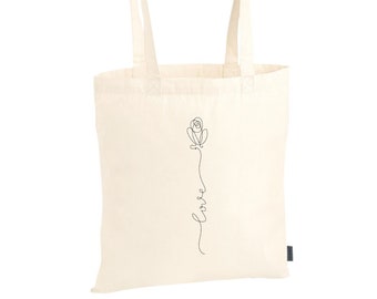 Tote Bag Cotton Bag Cloth Bag Jute Bag Tote Bag Bag Cotton Minimalist Lineart | "Love Lineart"