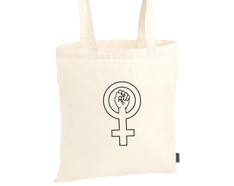 Tote Bag Cotton Bag Cloth Bag Jute Bag Tote Bag Bag Cotton Minimalist Lineart | "Fem-Logo"