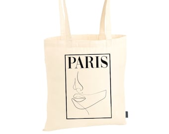 Tote Bag Cotton Bag Cloth Bag Jute Bag Tote Bag Bag Cotton Minimalist Lineart vogue | "paris"