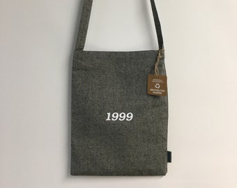 Personalised Recycled Cotton Bag Birth Year, Date, Name | Tote Bag Tote Bag Cloth Bag Jute Bag Bag Sustainable Gift