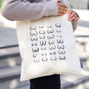 Tote Bag Cotton Bag Cloth Bag Jute Bag Tote Bag Bag Cotton Minimalist Lineart feminism 28 breast image 6