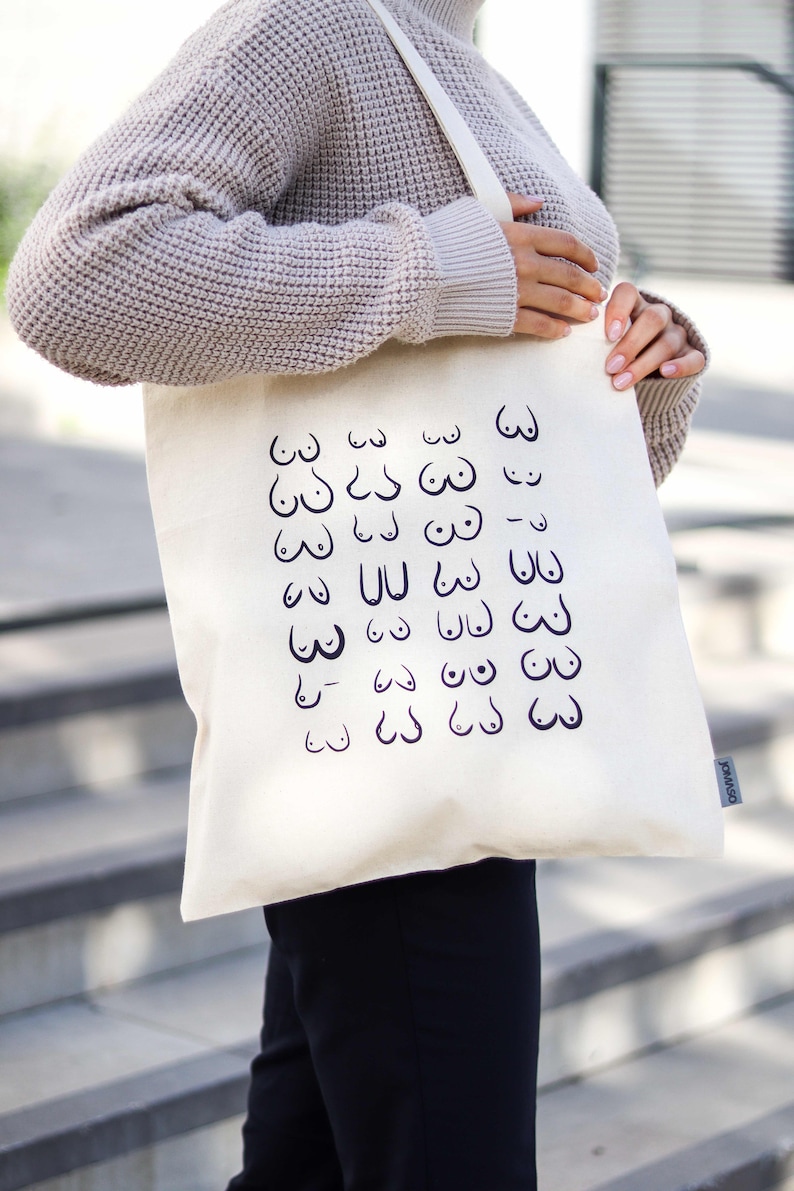 Tote Bag Cotton Bag Cloth Bag Jute Bag Tote Bag Bag Cotton Minimalist Lineart feminism 28 breast image 6