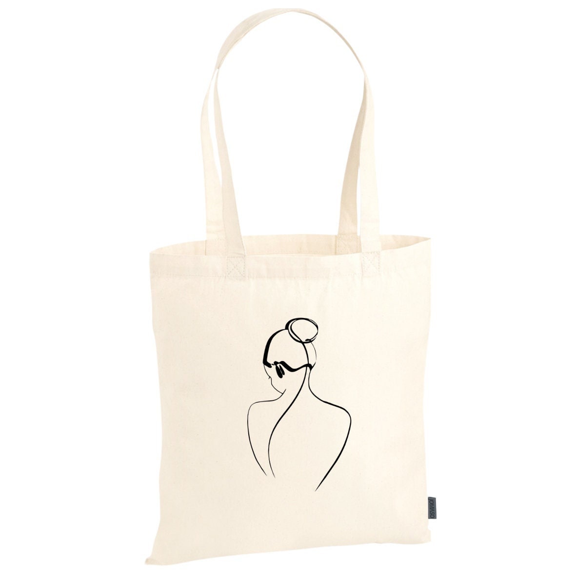 Tragetasche Baumwollbeutel Stoffbeutel Jutebeutel Totebag Bag Tasche Beutel bedruckt Baumwolle Minimalistisch Lineart Feminism | Woman Back
