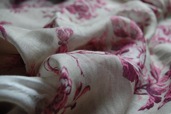 Ralph Lauren Ashfield Floral Voile - VIntage Wine Fabrics