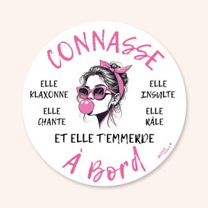 Stickers Connasse à bord, autocollant voiture, stickers voiture humour femme autocollant pare-choc humouristique stickers auto adhésif