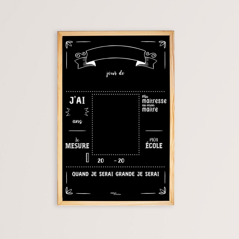 Tableau rentrée en ardoise pour le premier ou le dernier jour de l'année scolaire de votre enfant image 3