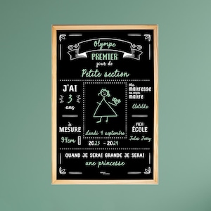 Tableau rentrée pour la rentrée scolaire, panneau école, tableau rentrée en bois et ardoise