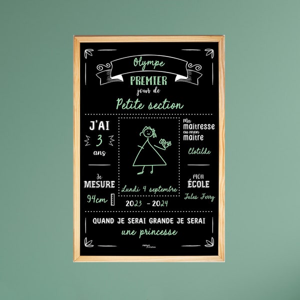 Tableau rentrée en ardoise pour le premier ou le dernier jour de l'année scolaire de votre enfant