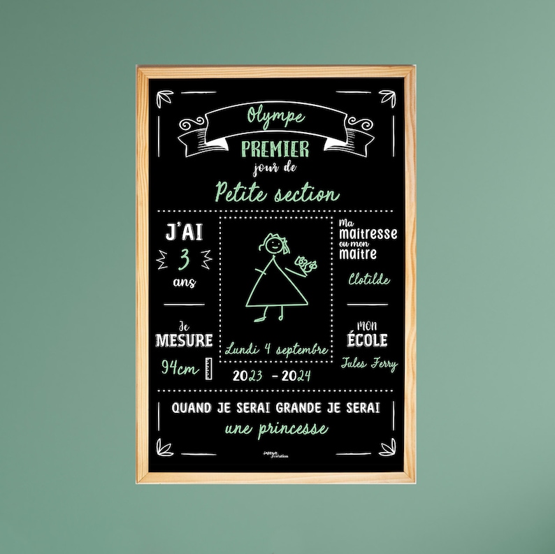 Tableau rentrée en ardoise pour le premier ou le dernier jour de l'année scolaire de votre enfant image 1