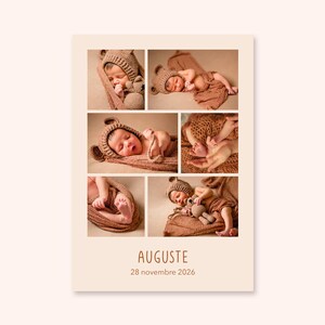 Birth announcement, Baby announcement, Mixed birth, boy, girl, beige, mixed