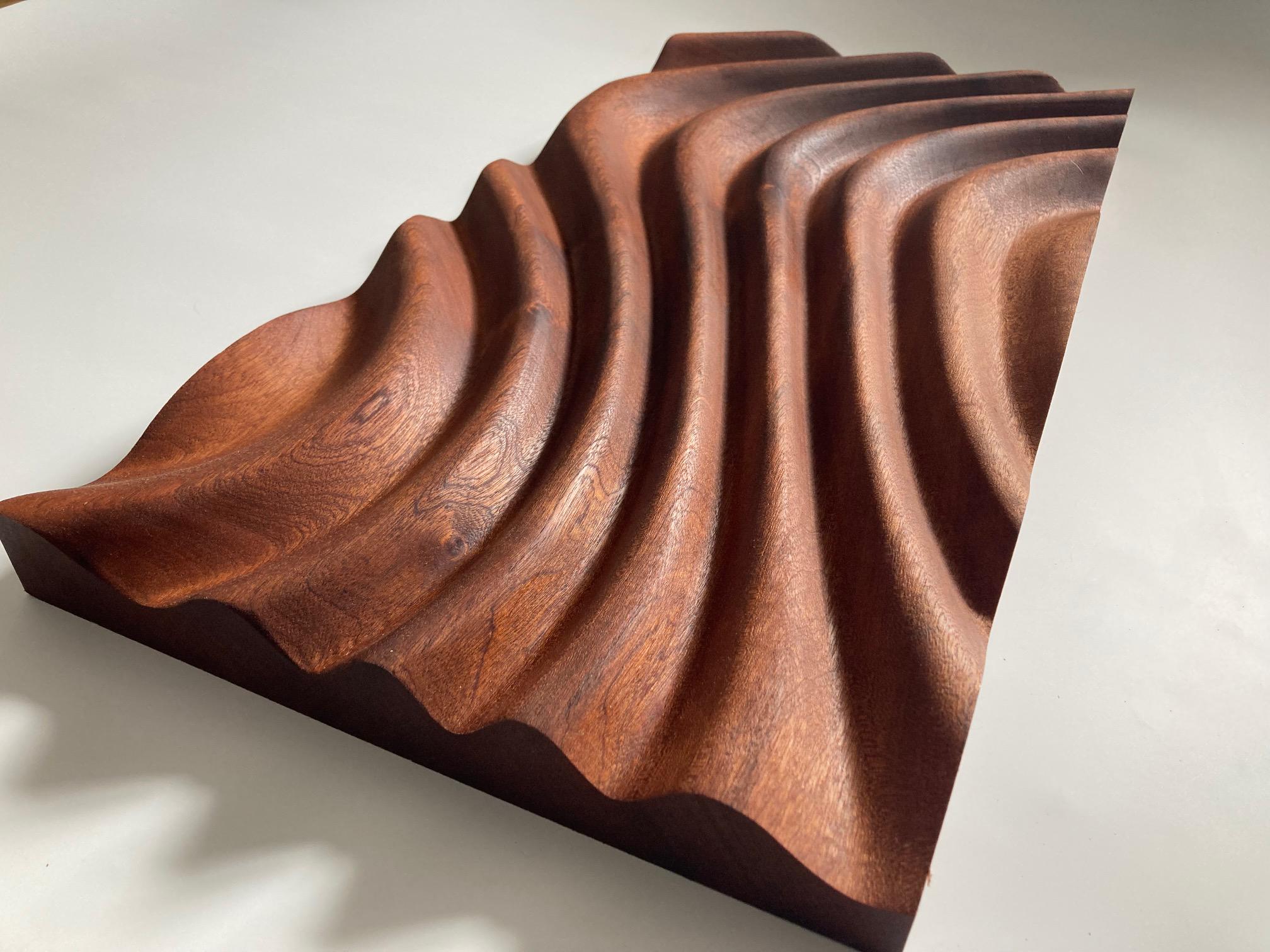Sapele Mahogany Abstract Wall Art, Living Room Design Ideas, Relief Wall Art, Decorative