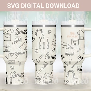 Pacote de arquivos digitais de gravação a laser Dental Doodle - formatos SVG e Lightburn - licença comercial incluída