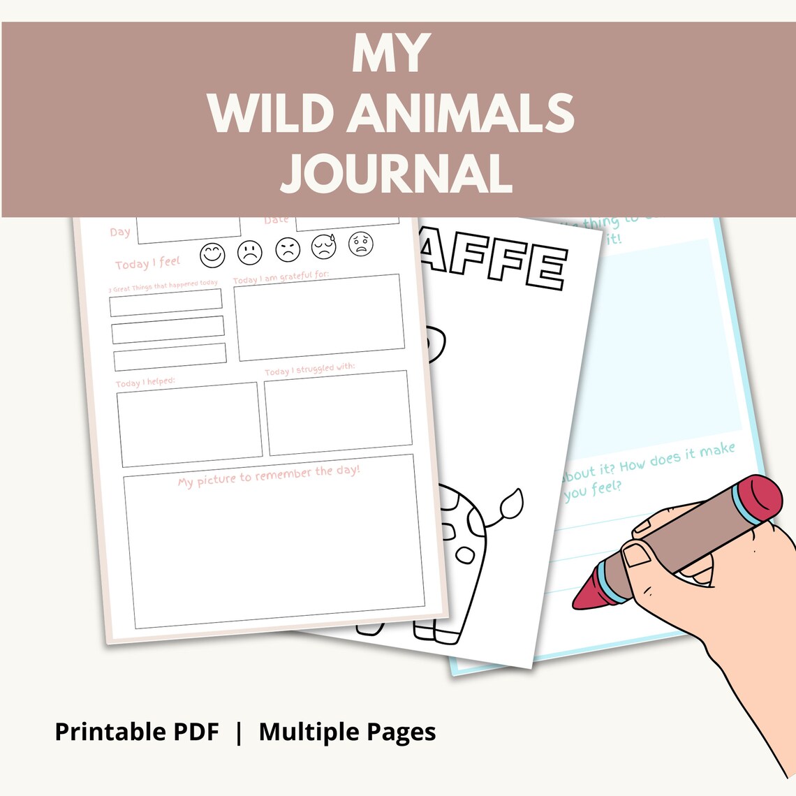 Kids Daily Journal Printable Kids Journal Printable Journal Pages Diary ...