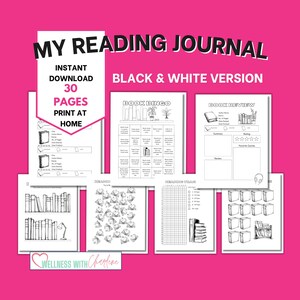 Book Reading Journal Book Log Reading Planner Reading Tracker Book Review Reading Challenge Template Bookmark Tracker Bookish Things