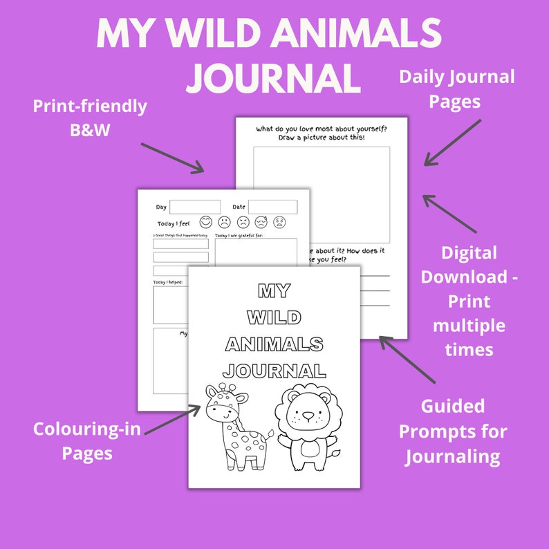Kids Daily Journal | Printable Kids Journal | Printable Journal Pages ...