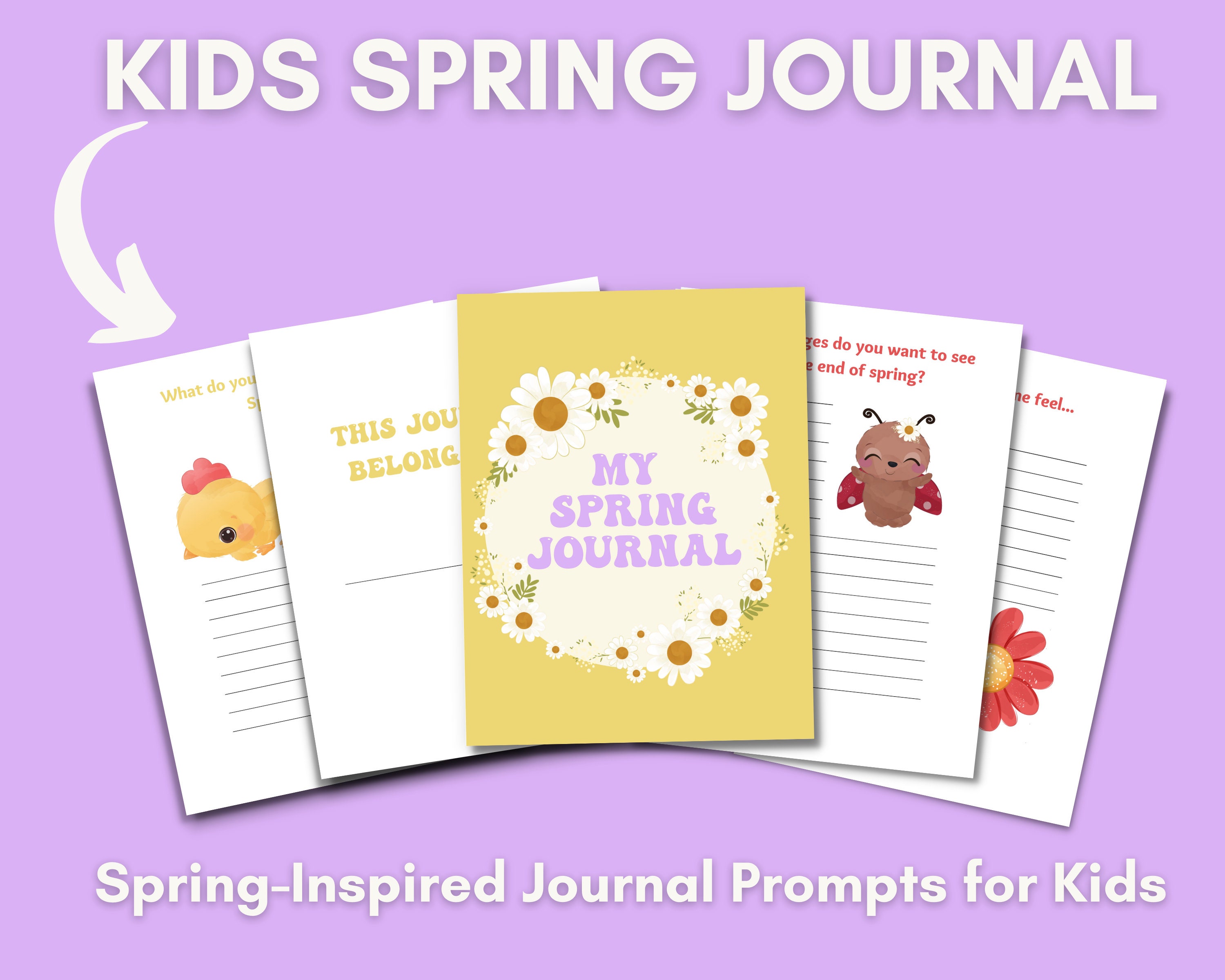 Kids Journal Spring Activity Printable Pages, Spring Daily Gratitude ...