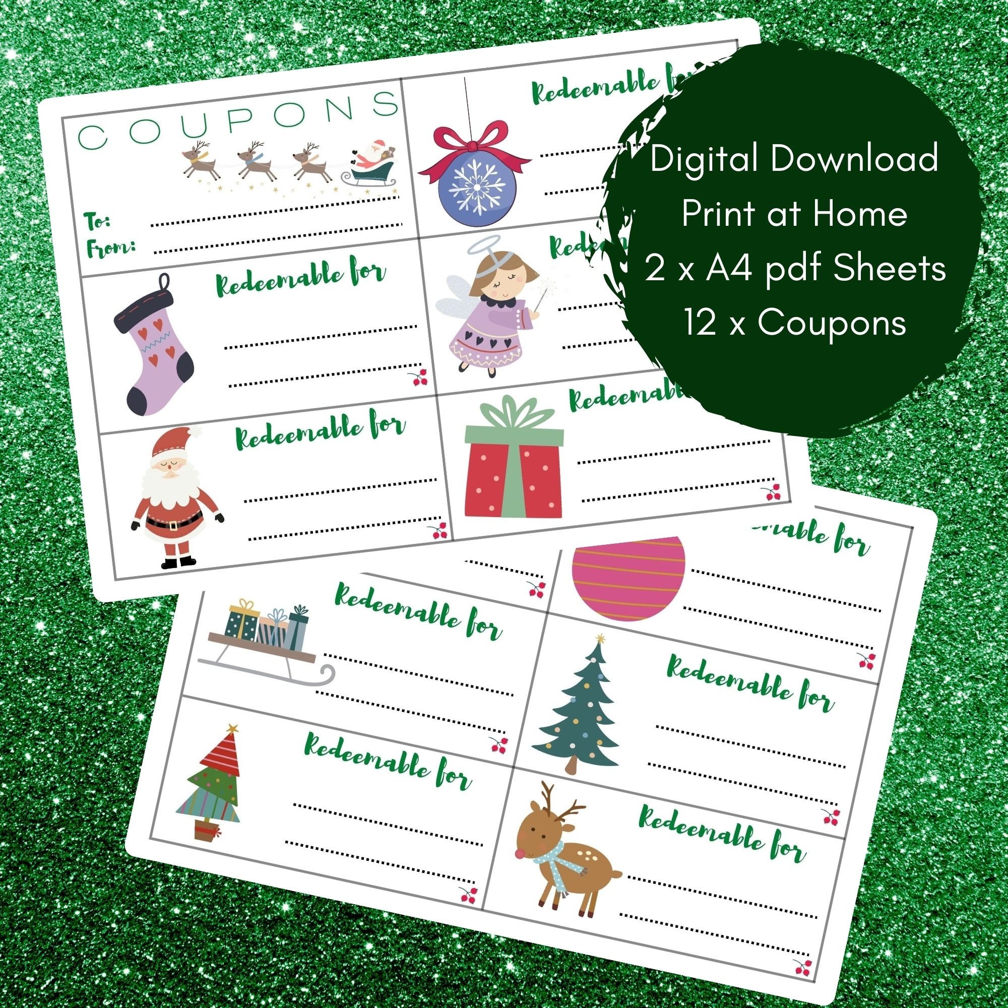 Christmas Coupons Voucher Gift for Christmas Gifts From Children Kids