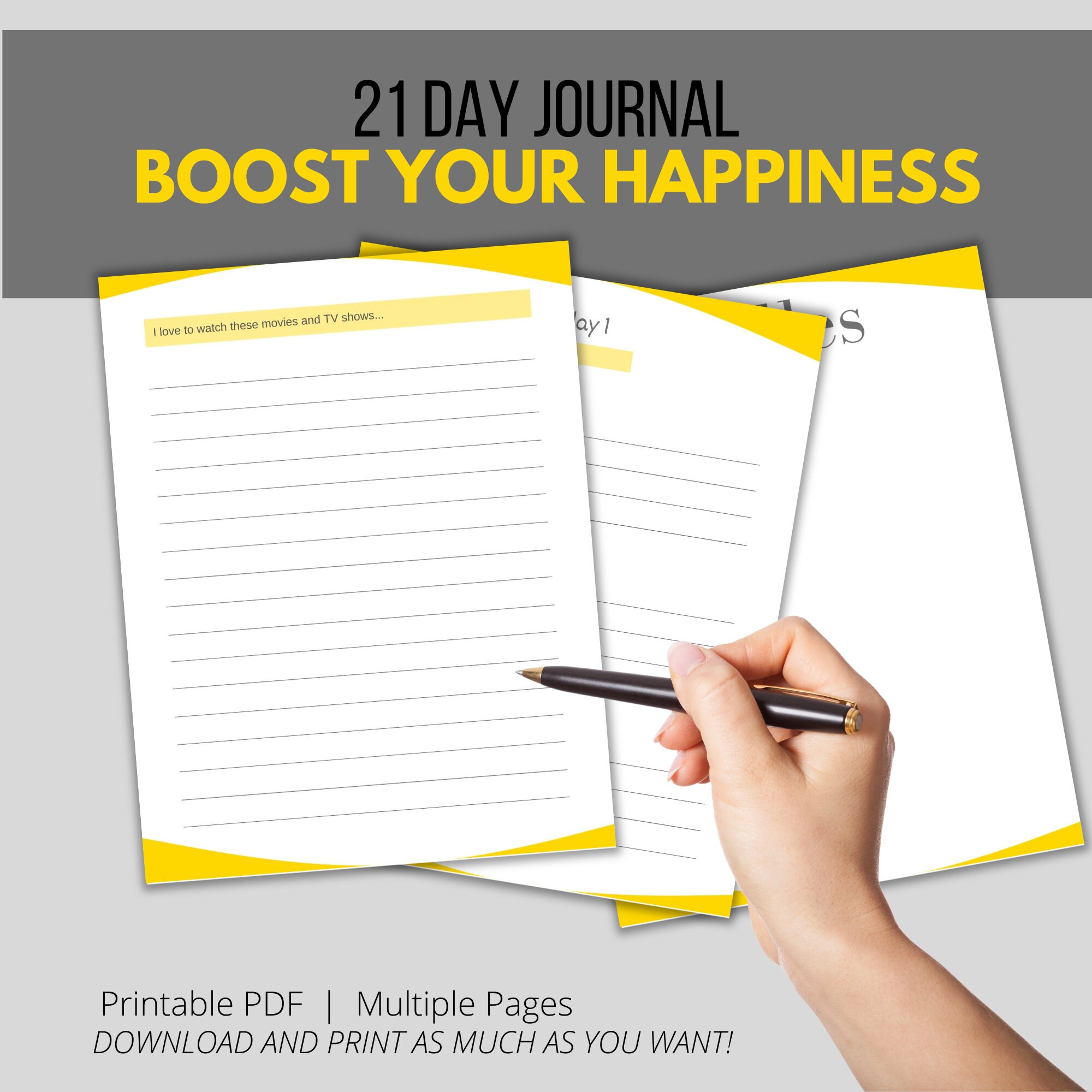 Positively Happy Journal, 21 Days of Journal Prompts to Boost Happiness ...