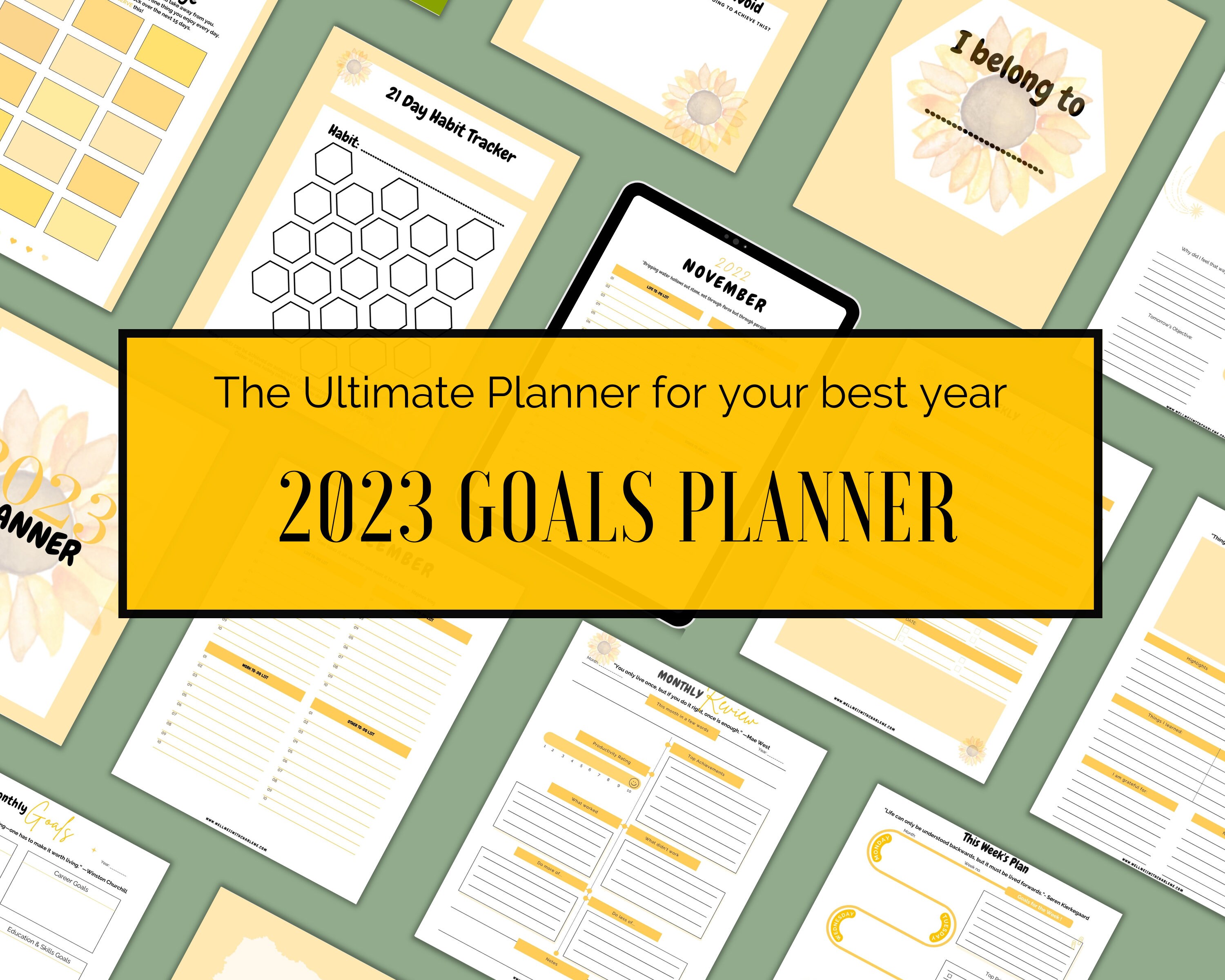 2023-planner-printable-diary-and-calendar-monthly-weekly-etsy