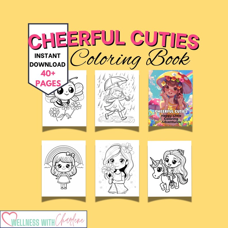 Kawaii Girls Coloring Pages for Kids Printable PDF Cute Girls Coloring ...