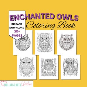 Adult Mandala Coloring Pages Printable PDF Owl Coloring Book for Adults Therapeutic Relaxation Coloring Pages for Adults Print at Home