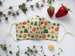 Cute cottagecore frog/strawberry print triple layer face mask. Adjustable, washable and reusable. Handmade in the UK. High Quality. 