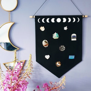 Emaille pin badgebanner maanfasen, wanddecoratie, display, wimpel