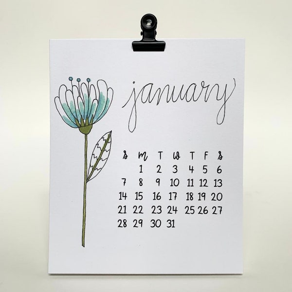 2024  Medium Floral Desk Calendar