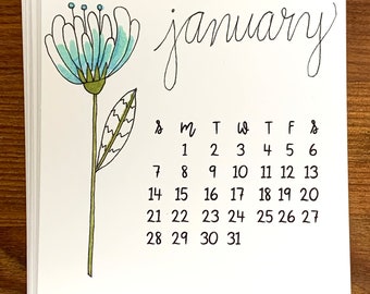 2024 Small Floral Desk Calendar