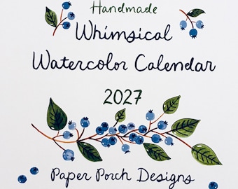 2027 Wall Calendar -Whimsical Watercolors