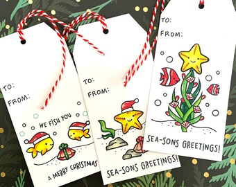 Sea-son’s Greetings Gift Tags-Sets of 6 or 12