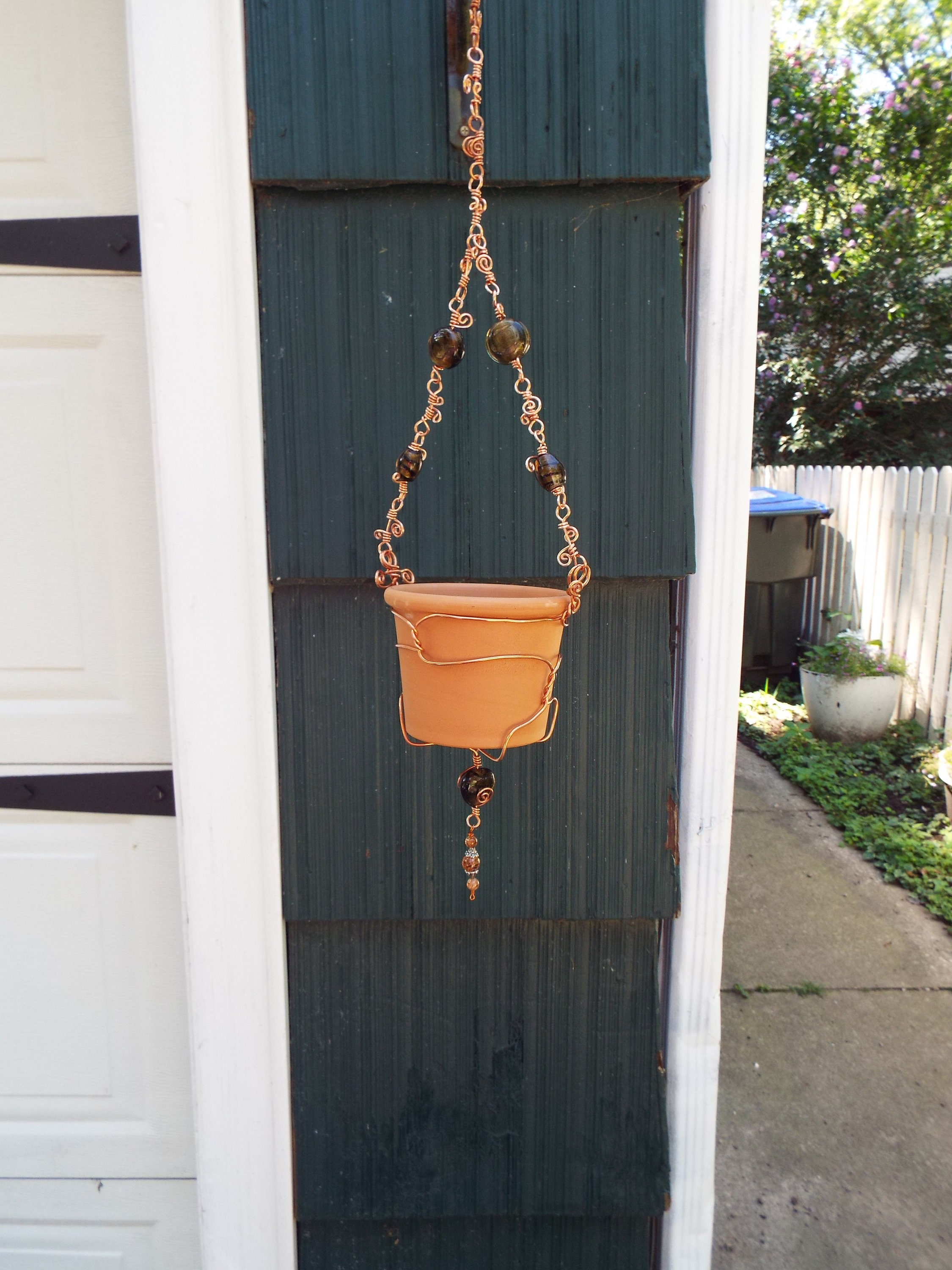 Hanging planter handmade chain home decor | Etsy