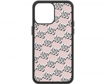 Personalisierte Rosa Saffiano Leder iPhone Hülle
